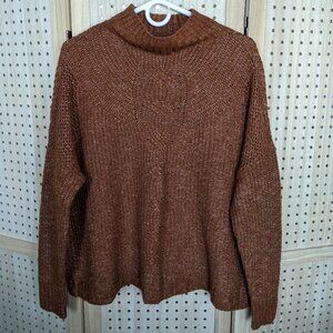 Maurices Women's long sleeve, mock turtle neck, boxy roomy sweater, drop sleeves